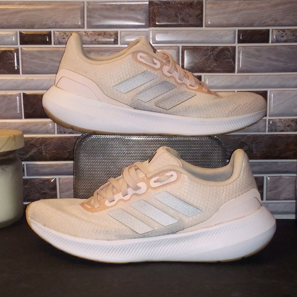 Adidas Runfalcon 3 Wonder Quartz Metallic Silver Sneakers Women's Size 8.5